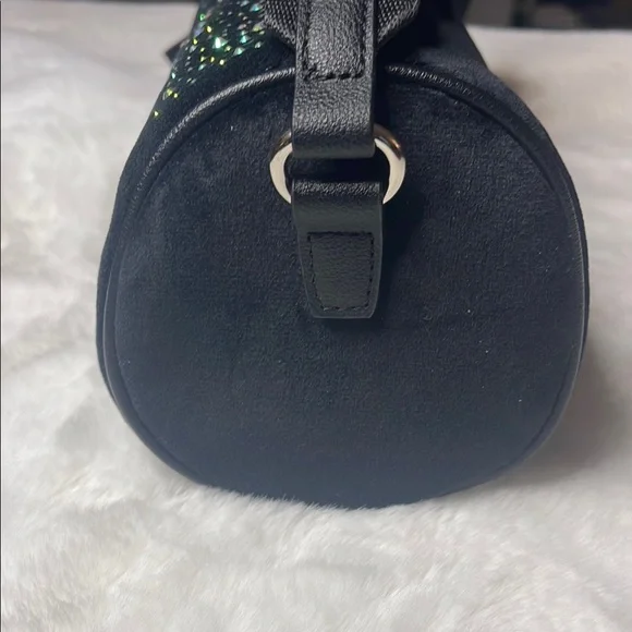 Juicy Couture - Let It Shine-Black Velvet Barrel Handbag with Rhinestone Bling - Picture 8 of 14